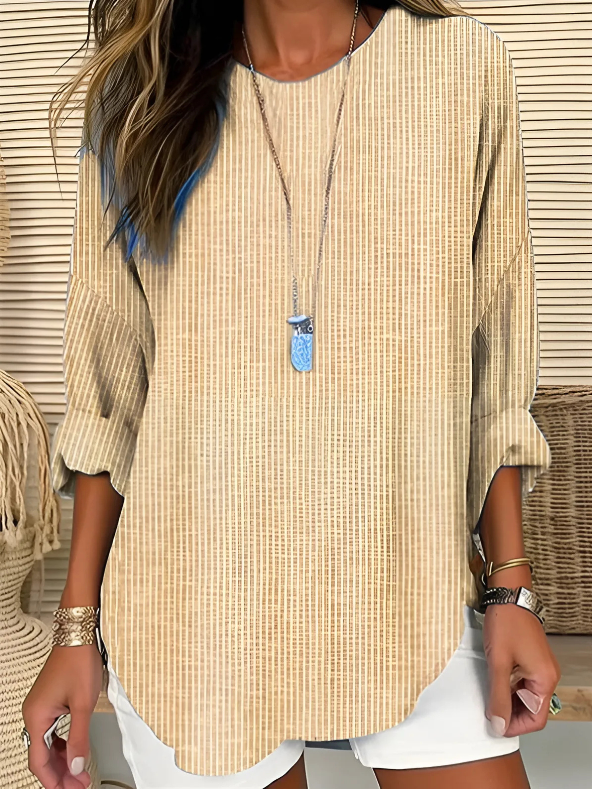 Renata™ | Striped Long Sleeve Blouse