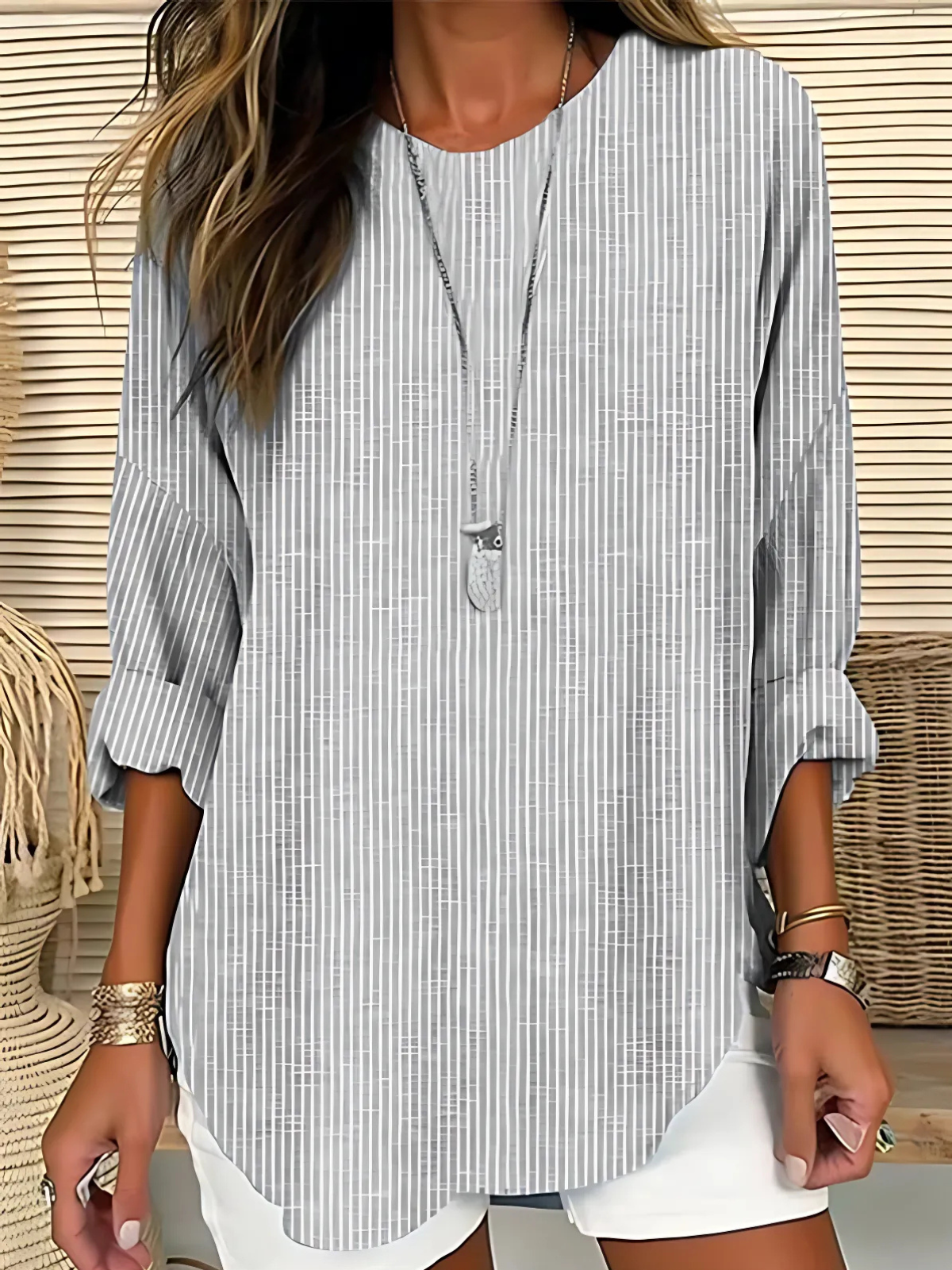Renata™ | Striped Long Sleeve Blouse