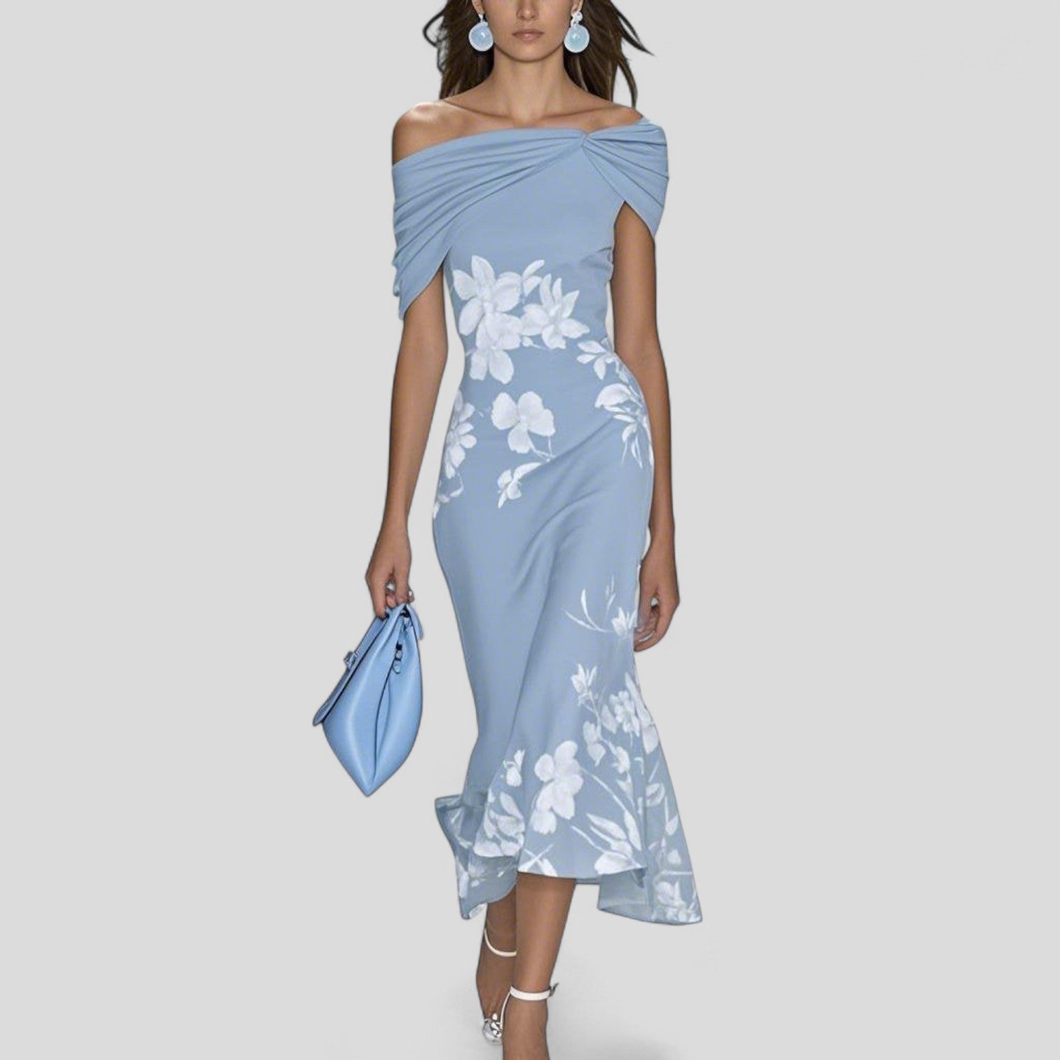 Briony™ | Off-Shoulder Floral Midi Dress