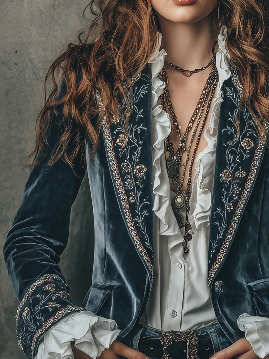 Adriana™ | Vintage Floral Embroidered Blazer