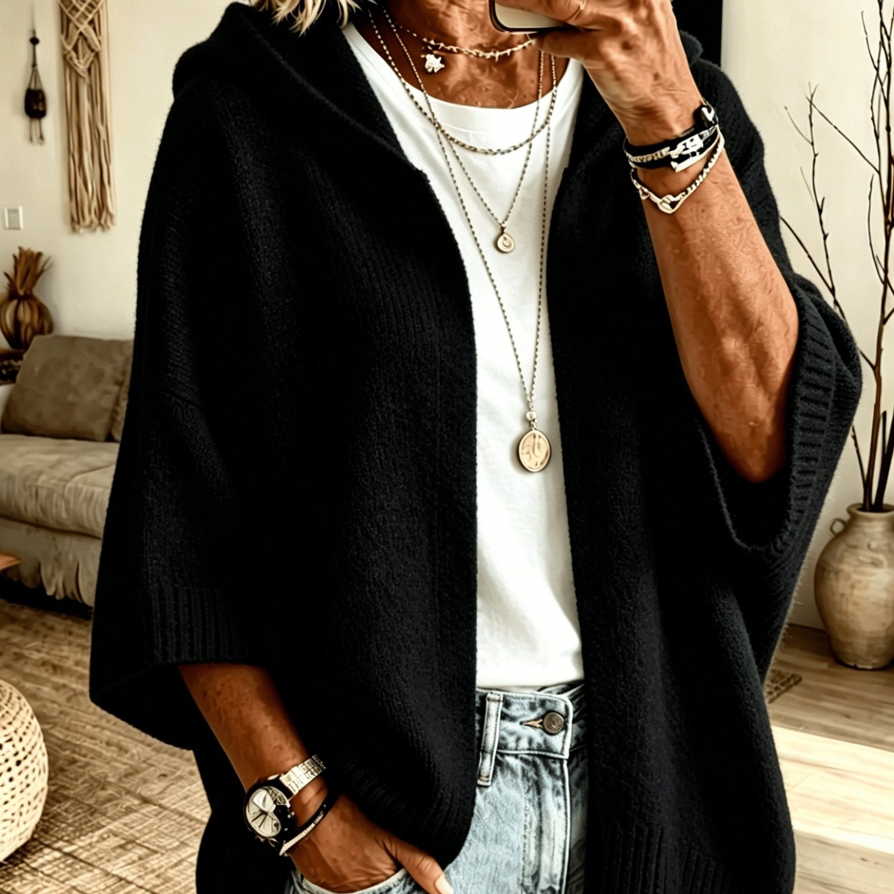 Edalynn™ | Hooded Open-Front Cardigan