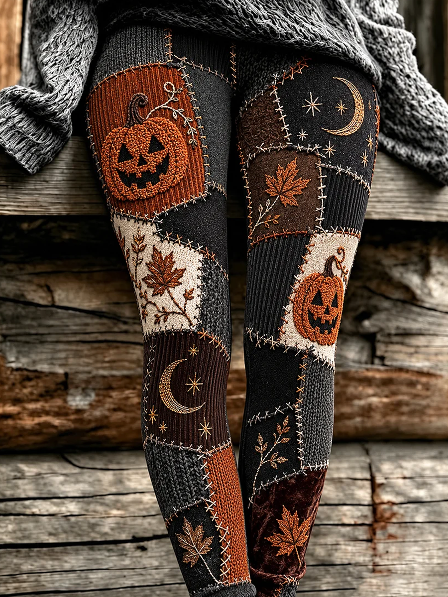 Women's Halloween Ribbed Knit Leggings