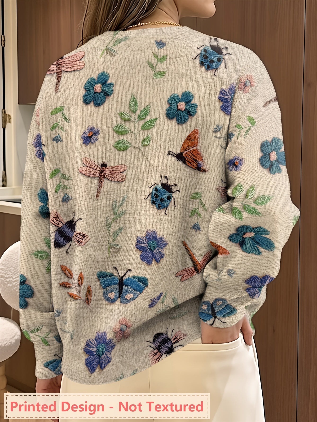 Esmé™ | Botanical Print Crewneck Sweater