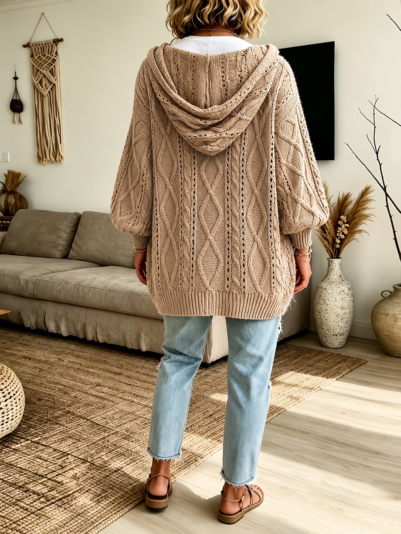 Dorianne™ | Cable Knit Hooded Sweater