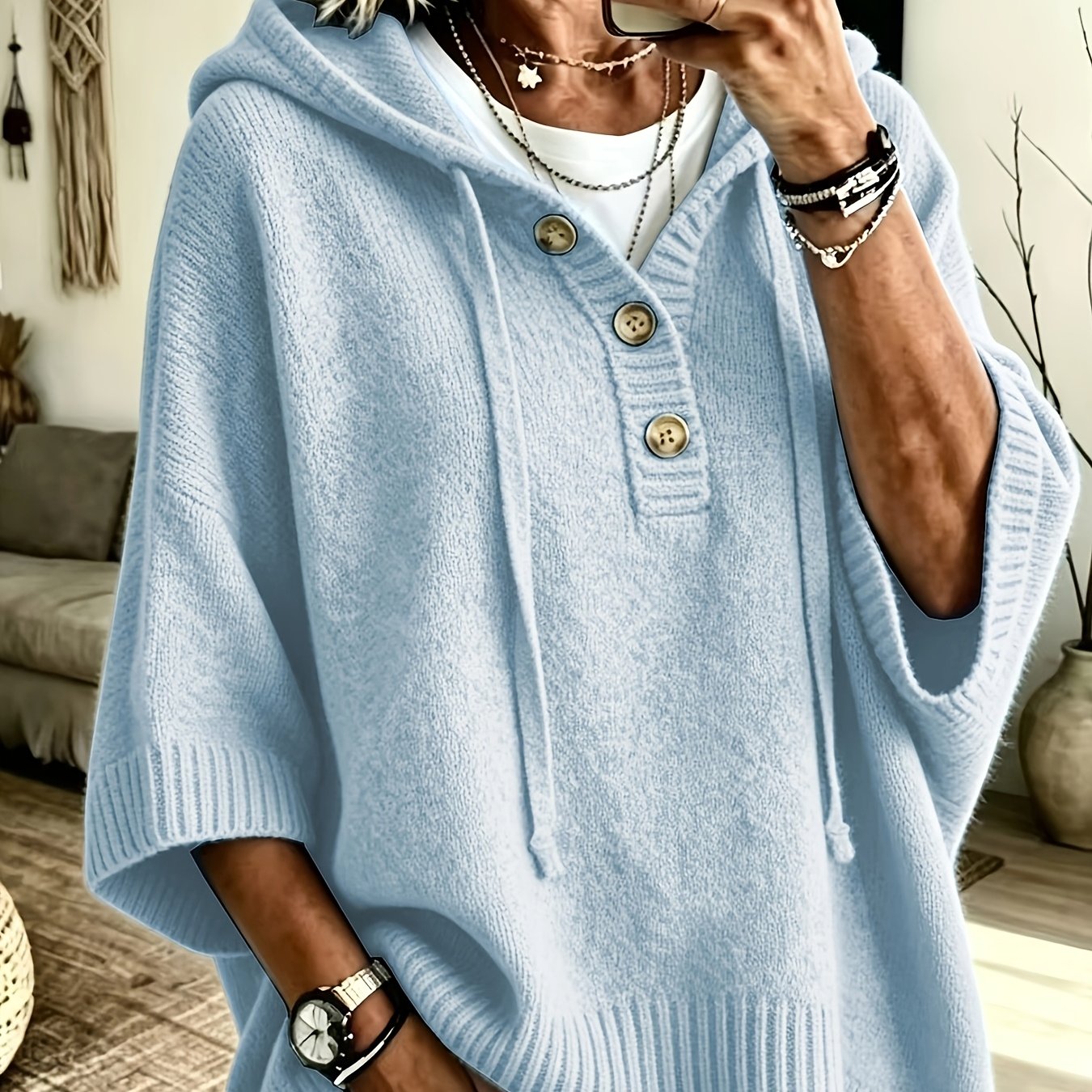 Mirabel™ | Hooded Cape Sweater