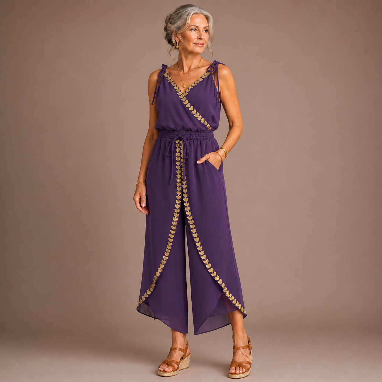 Calista™ | Embroidered Wide-Leg Jumpsuit