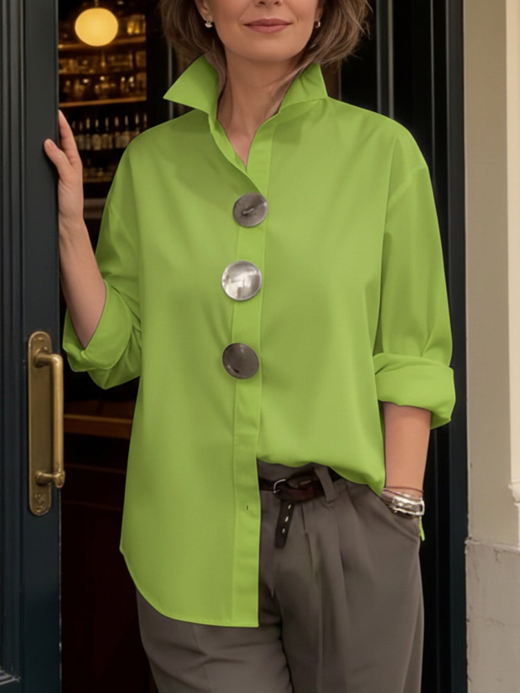 Marcella™ | Statement Button Stand Collar Shirt