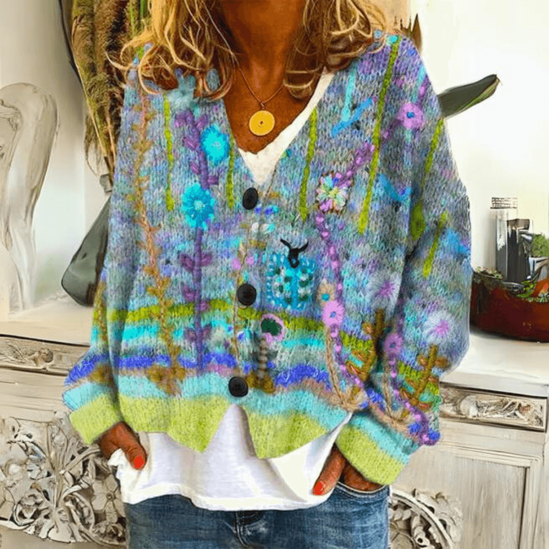 Marguerite™ | Embroidered Floral Knit Cardigan