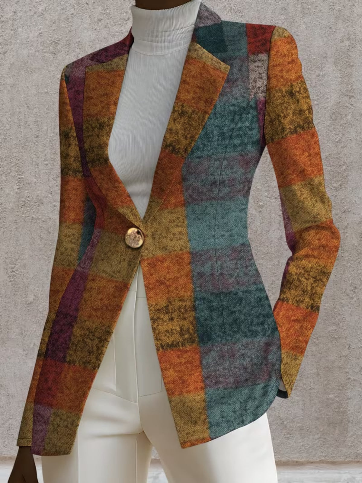 Amandine™ | Autumn Plaid Blazer