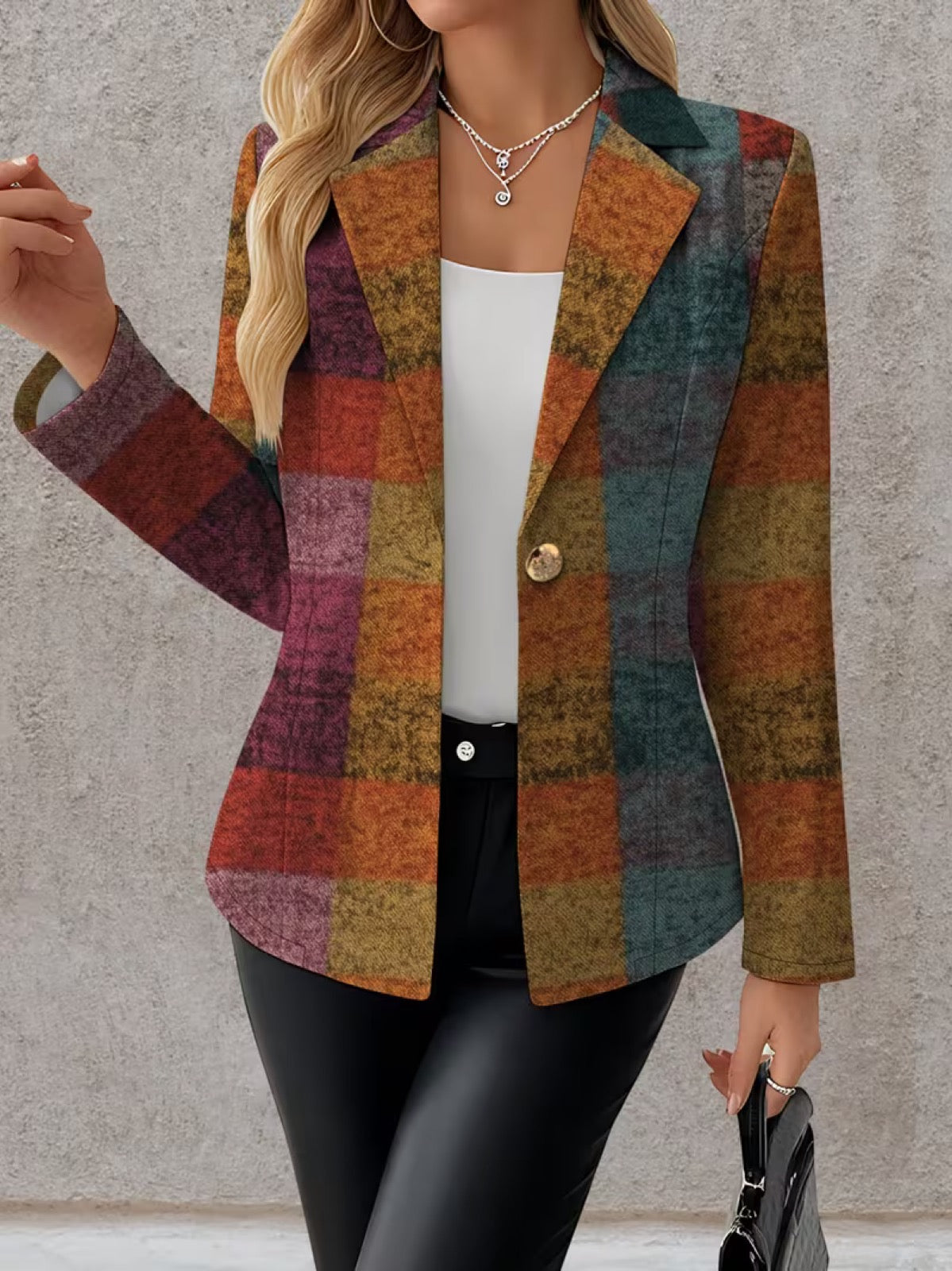Amandine™ | Autumn Plaid Blazer