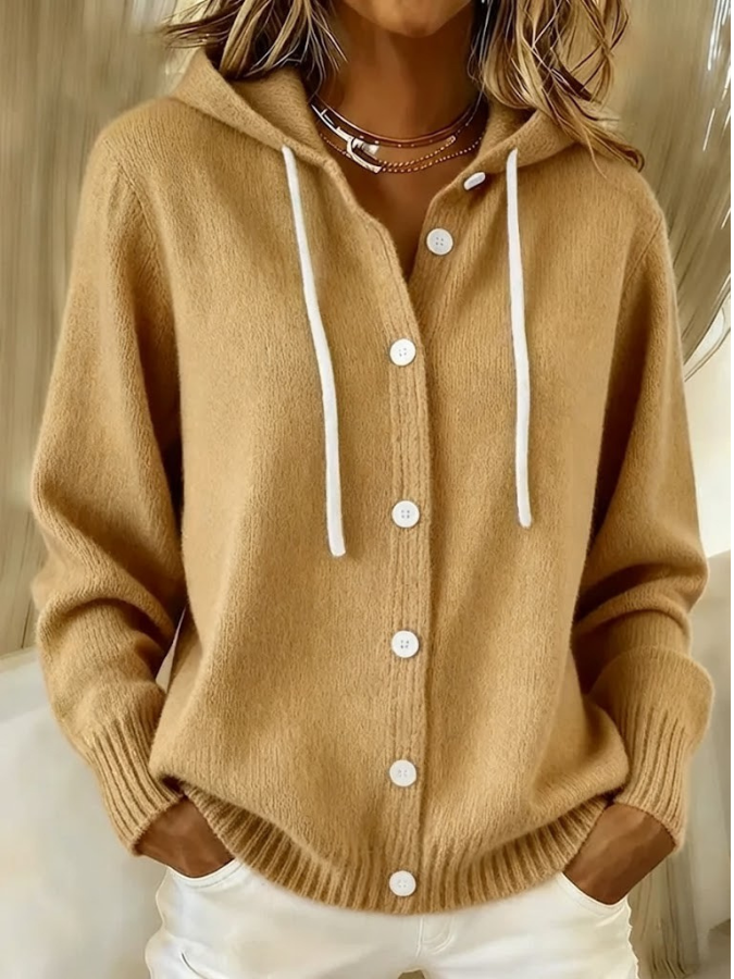 Amorine™ | Hooded Button-Front Cardigan