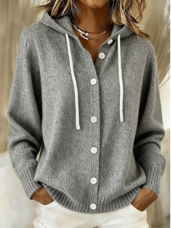Amorine™ | Hooded Button-Front Cardigan