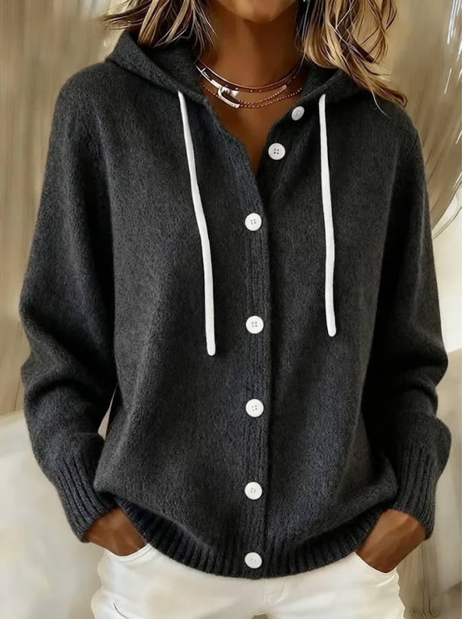 Amorine™ | Hooded Button-Front Cardigan
