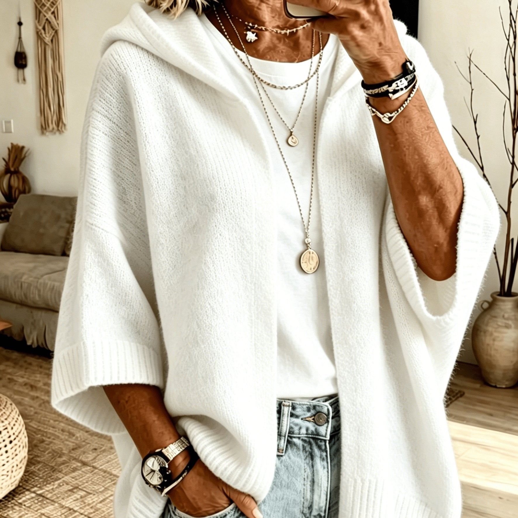 Edalynn™ | Hooded Open-Front Cardigan