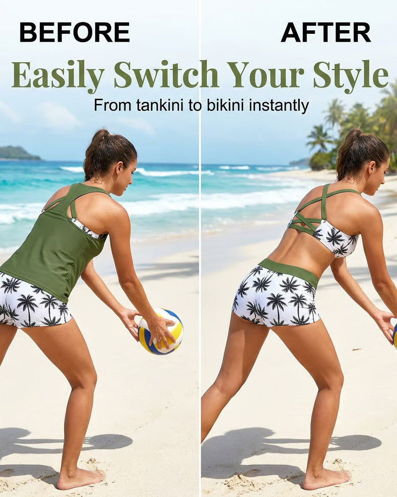 Tropicana™ | Three-Piece Tankini Bikini & Cover-Up Set