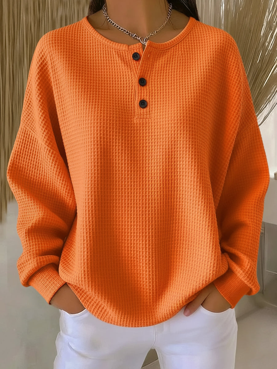 Arvette™ | Casual Henley Sweatshirt
