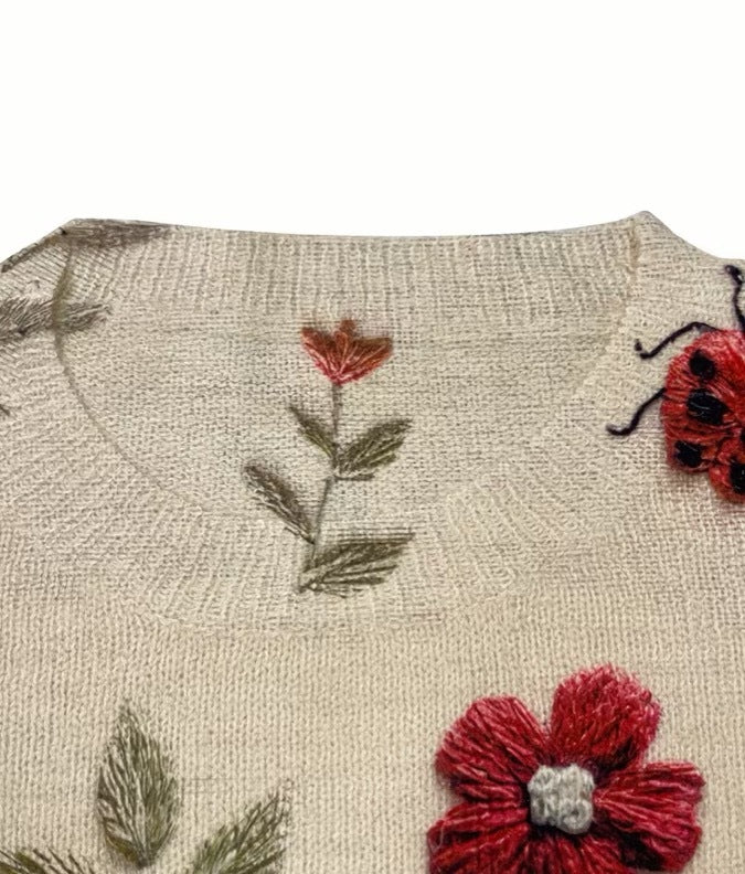 Beatrix™ | Botanical Print Knit Sweater