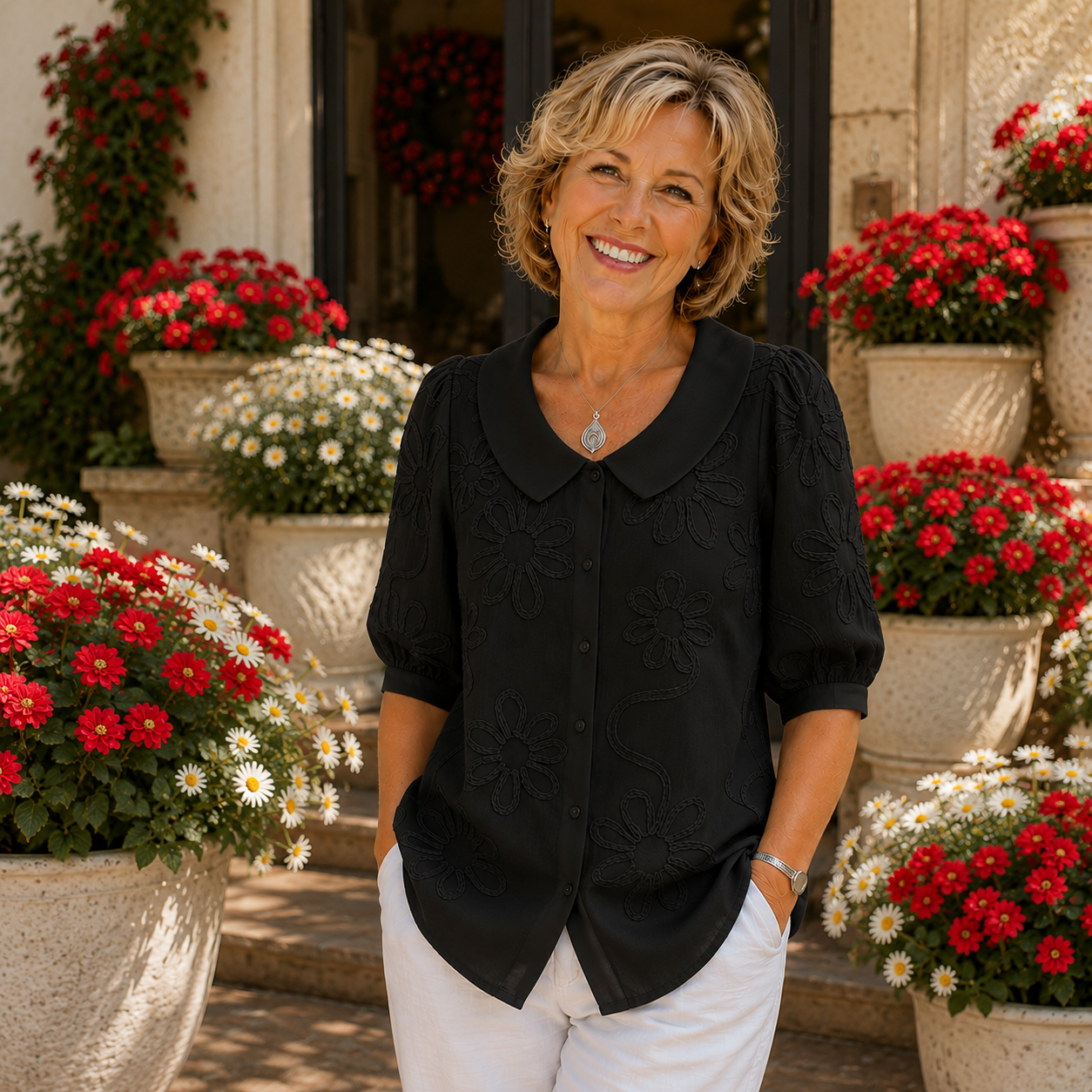 Velaine™ | Elegant Floral Blouse