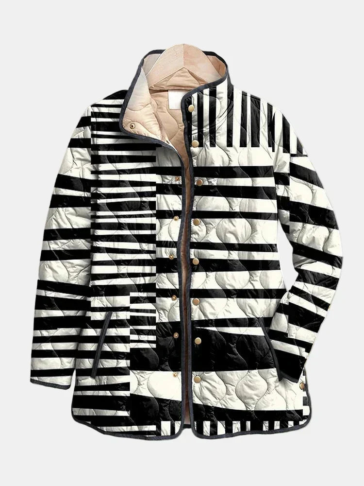 Vexlyn™ | Abstract Striped Quilted Jacket