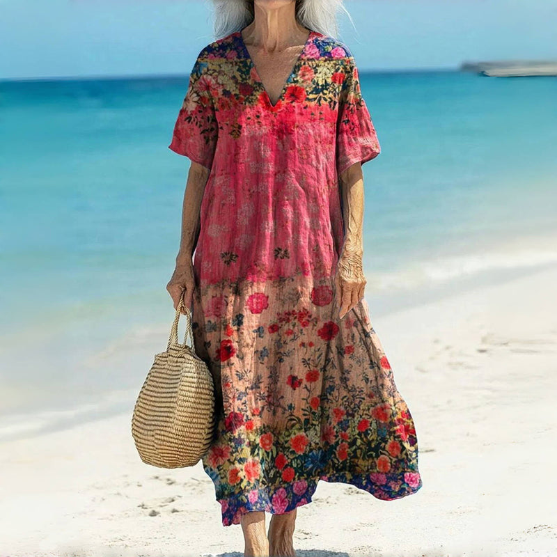 Lorelei™ | Vintage Floral Print Midi Dress