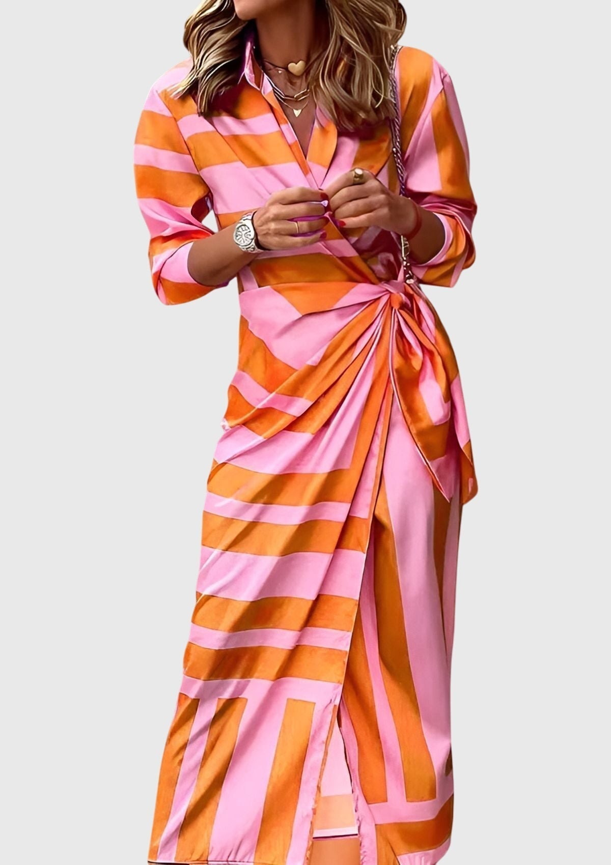 Elegant Wrap Dress With Print