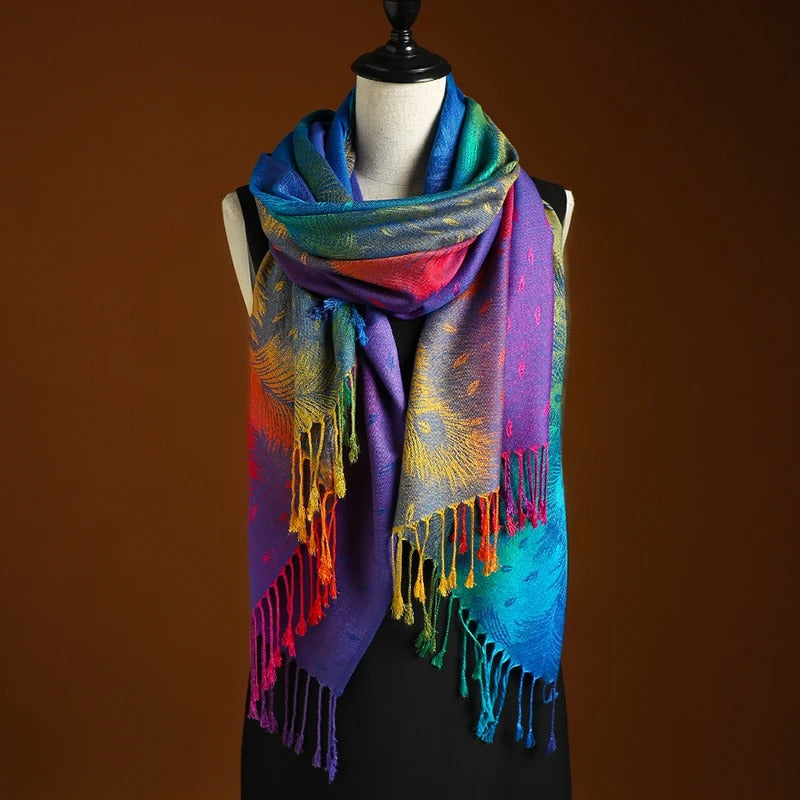 Delphine™ | Feather-Print Wrap Shawl