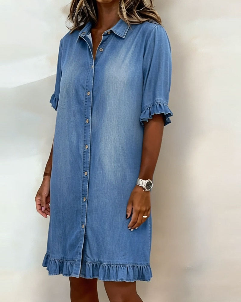 Remy™ | Ruffled Denim Shirt Dress