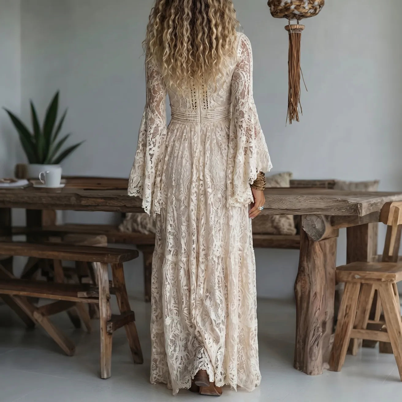 Elodie™ | Bohemian Bell-Sleeve Maxi Dress