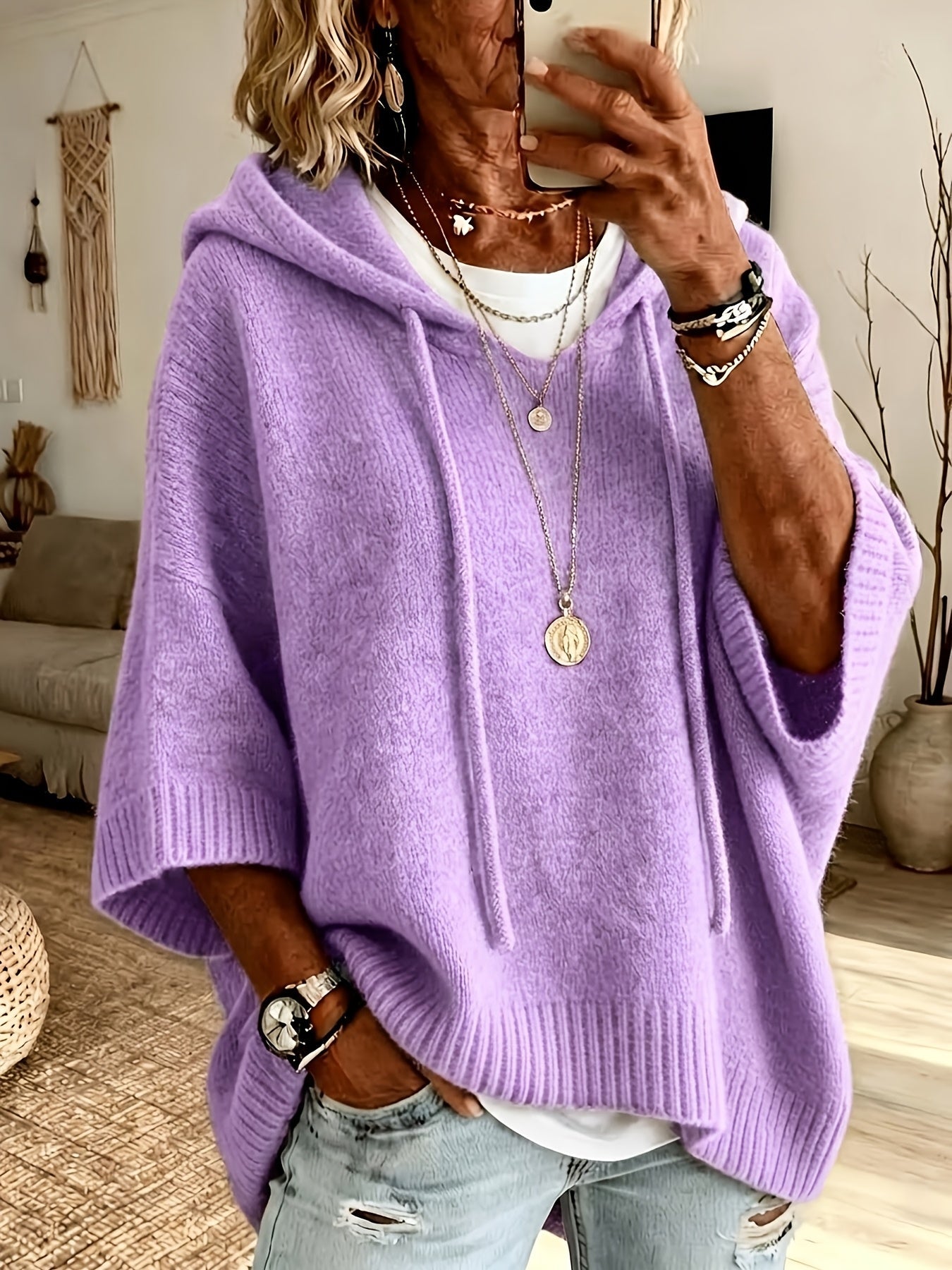 Sutton™ | Hooded Poncho Sweater