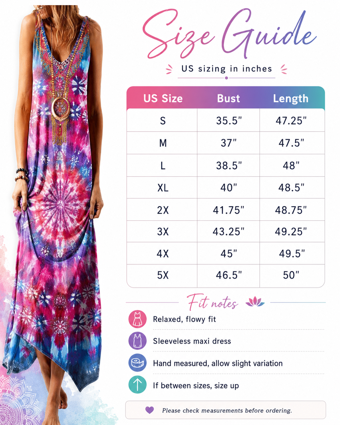 Cressida™ | Boho Bliss Tie-Dye Sleeveless Maxi Dress