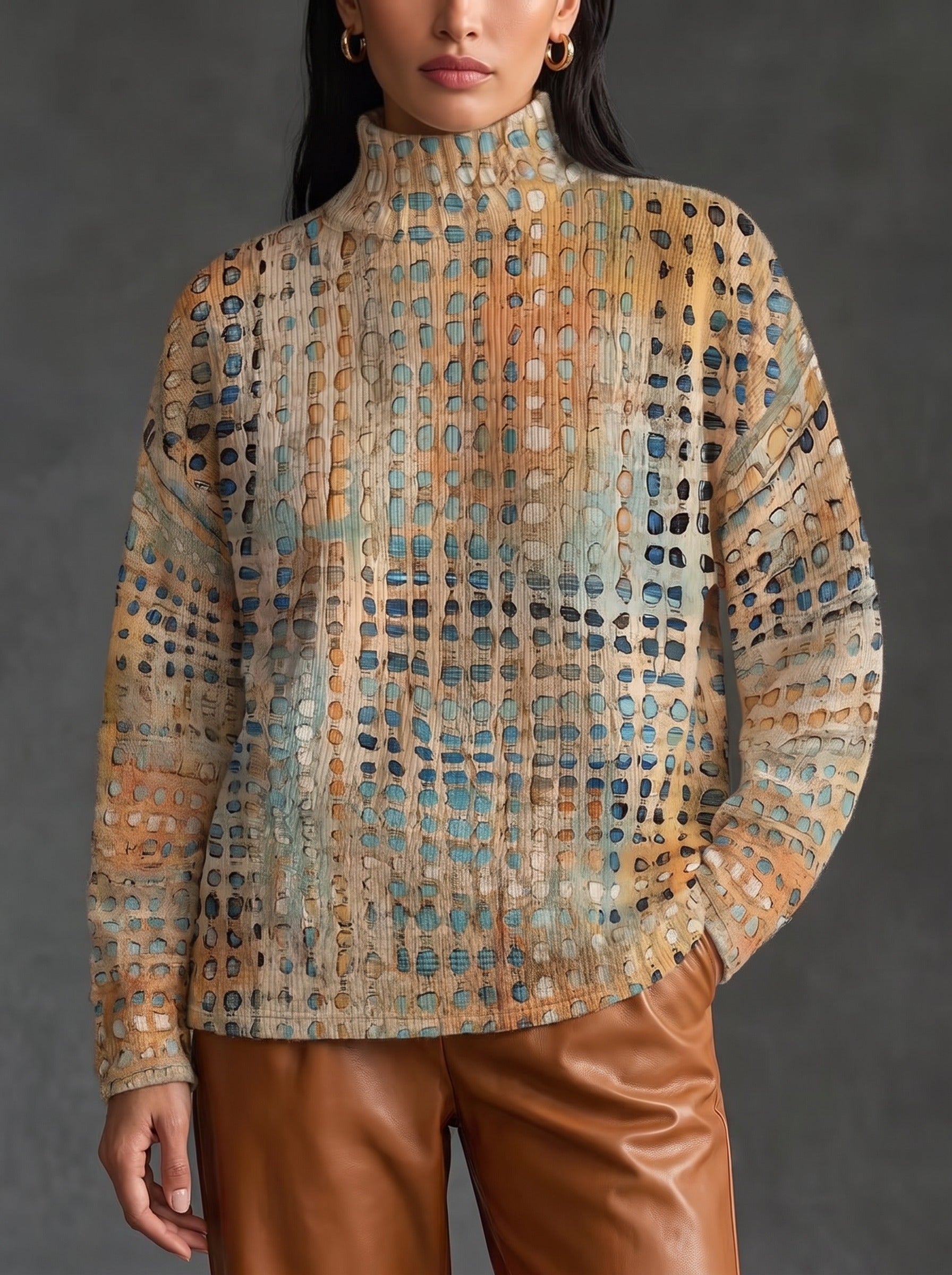 Bryndle™ | Autumn Grid Turtleneck