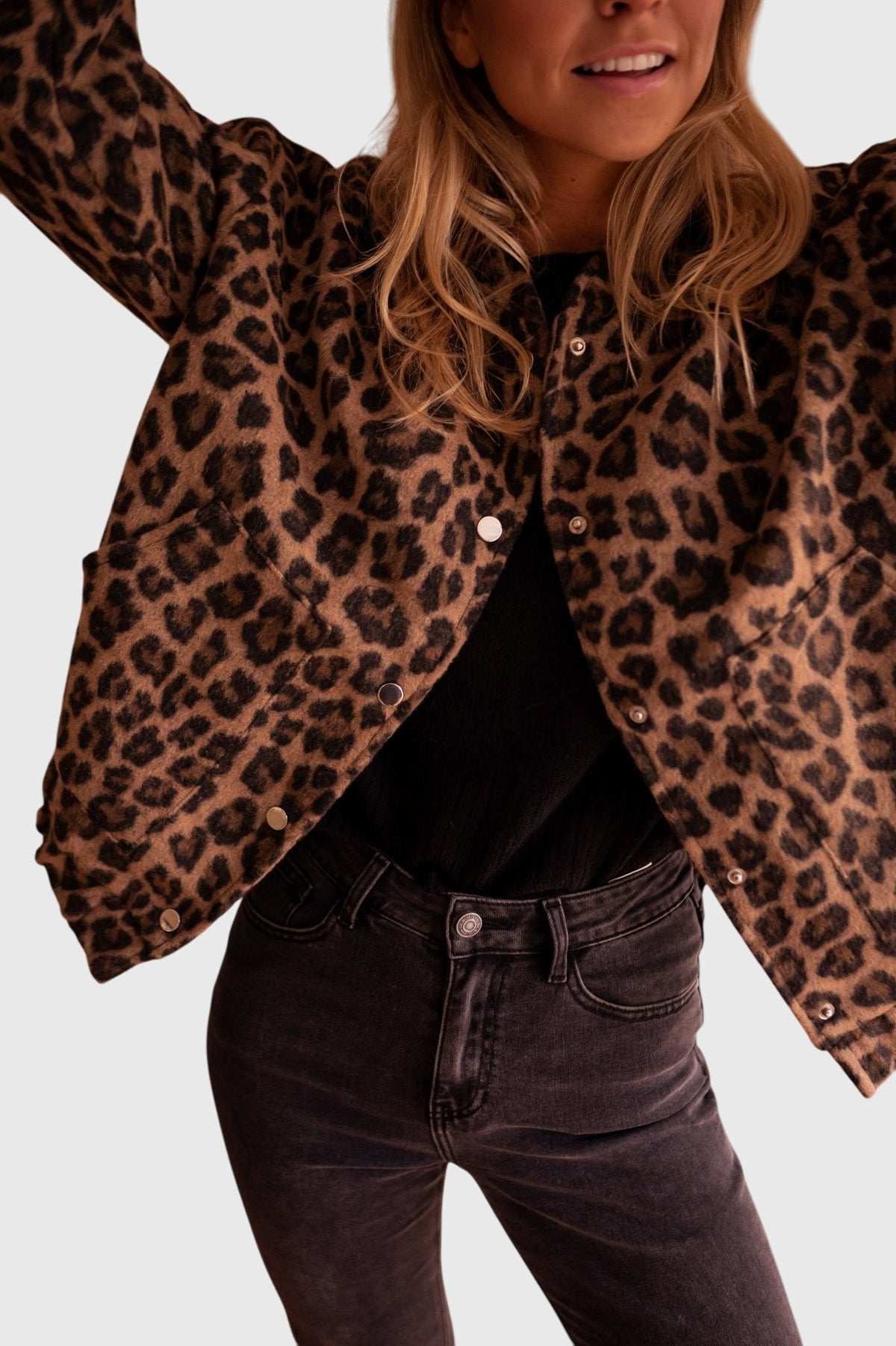 Stylish Leopard Print Jacket