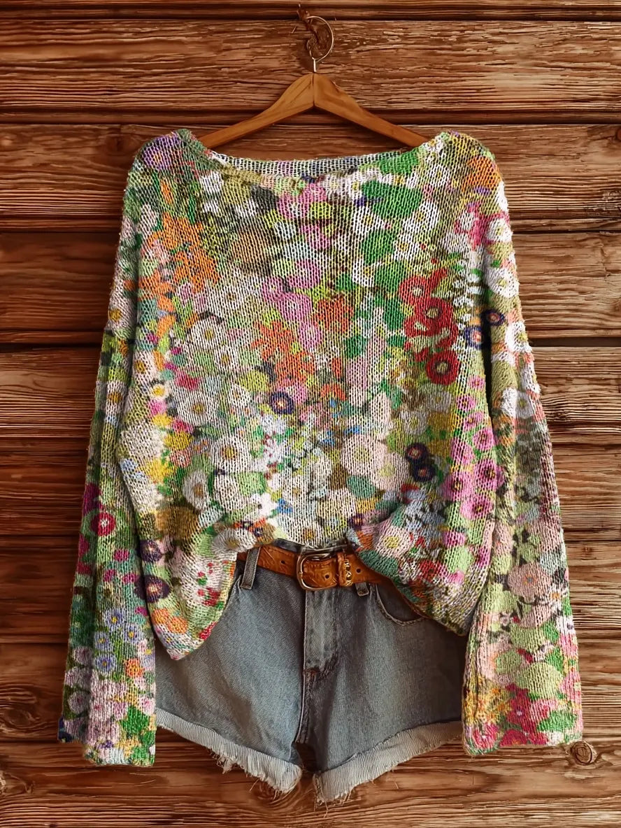 Willabee™ | Vintage Floral Print Sweater