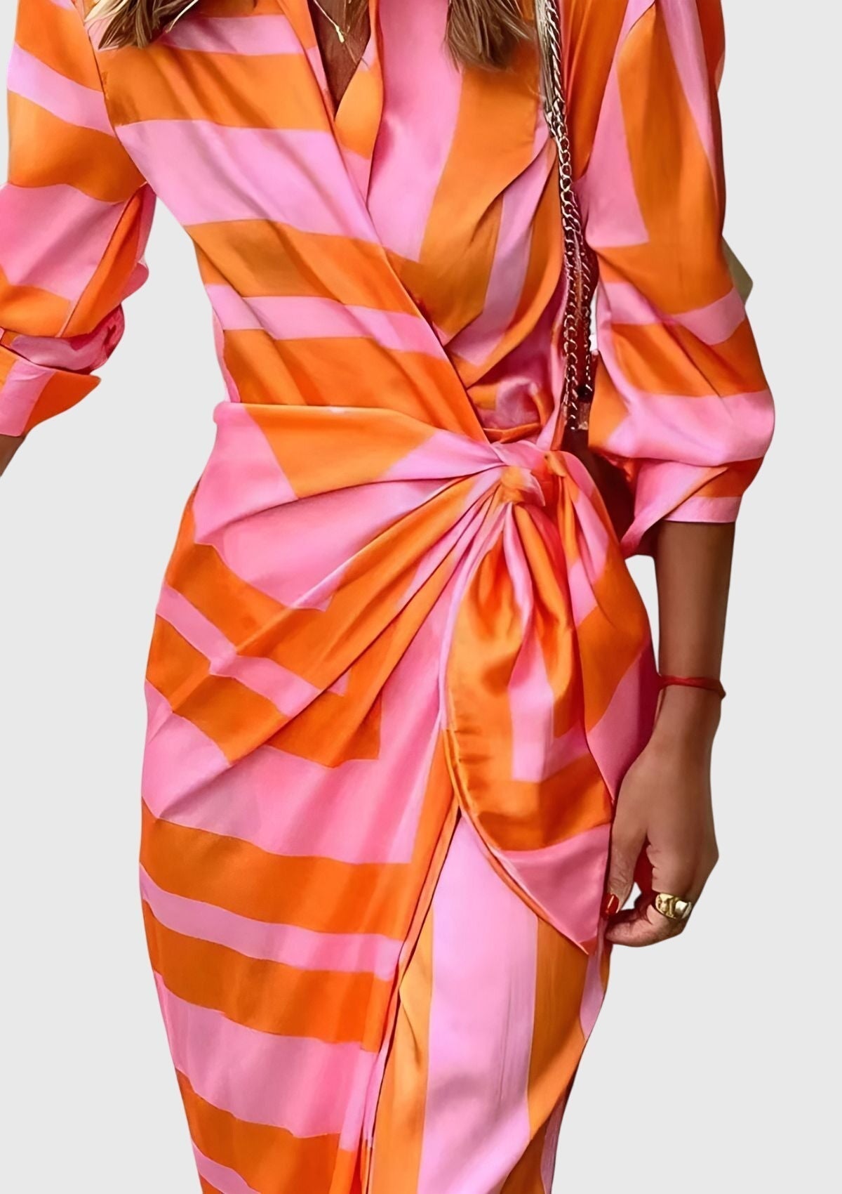 Elegant Wrap Dress With Print