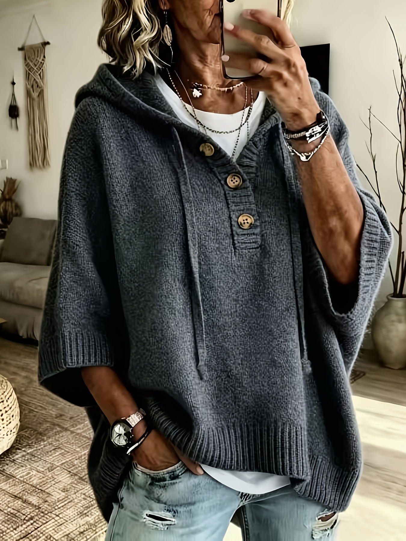 Mirabel™ | Hooded Cape Sweater