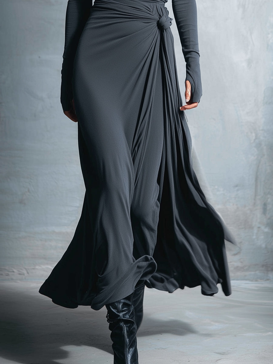 Mildred | Side-Knot Jersey Maxi Dress