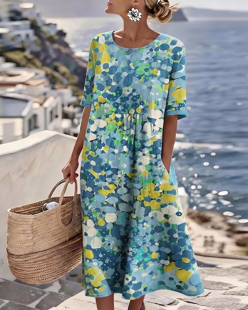 Floralie™ | Elegant Floral Summer Midi Dress