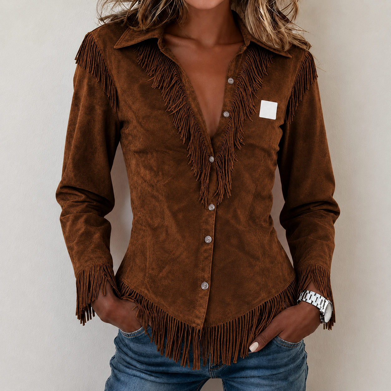 Kinley™ | Fringe Button-Up Blouse