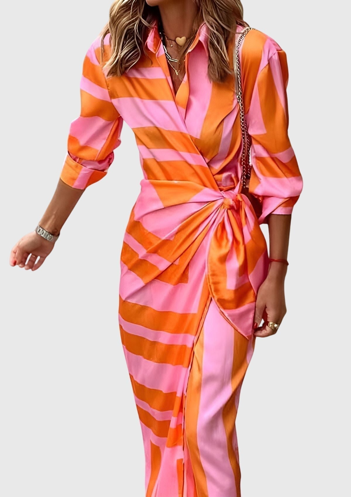Elegant Wrap Dress With Print