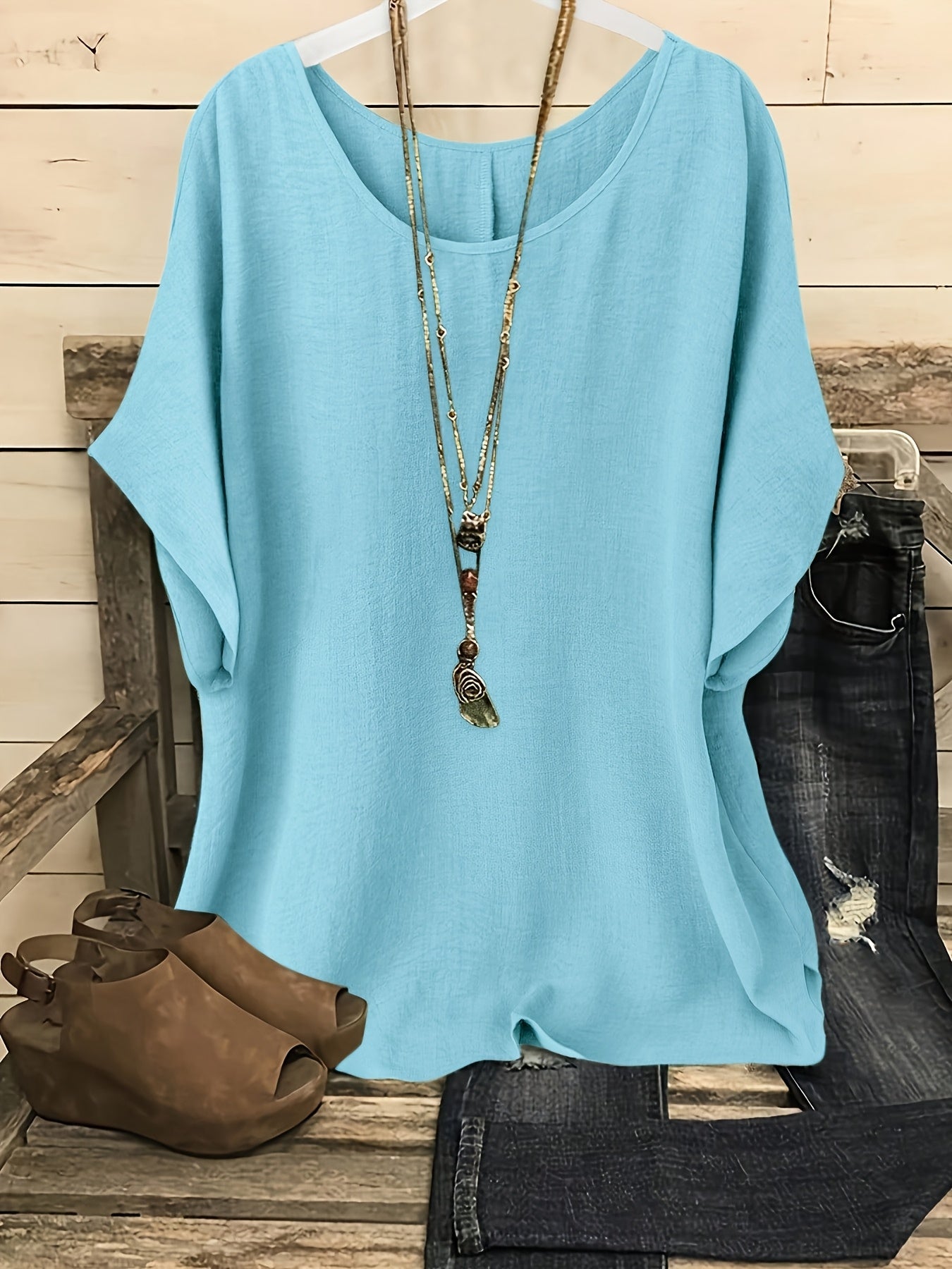 Kiersten™ | Relaxed Round-Neck Short-Sleeve Top