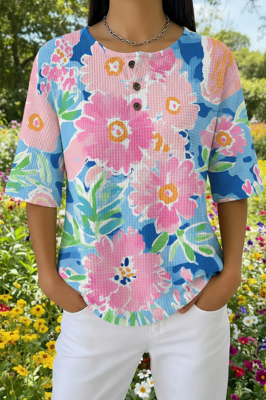 Oleanna™ | Garden Bloom Floral Print Casual Shirt