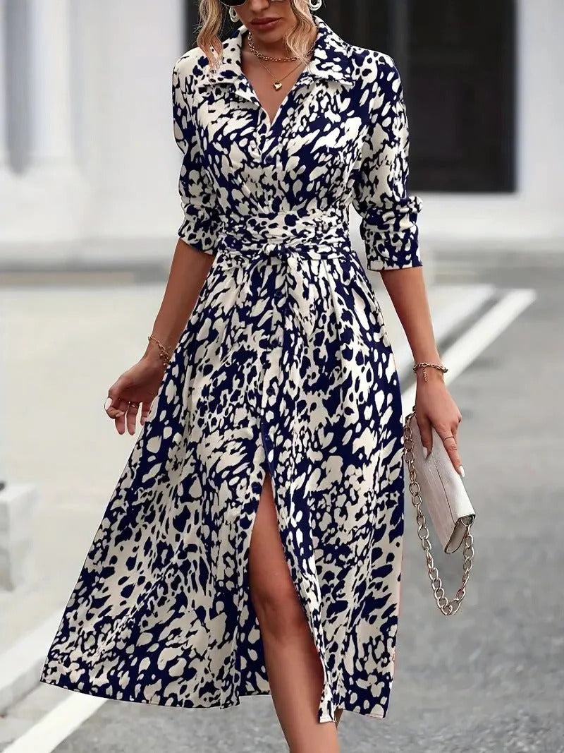 Marceline™ | Button-Front Midi Shirt Dress