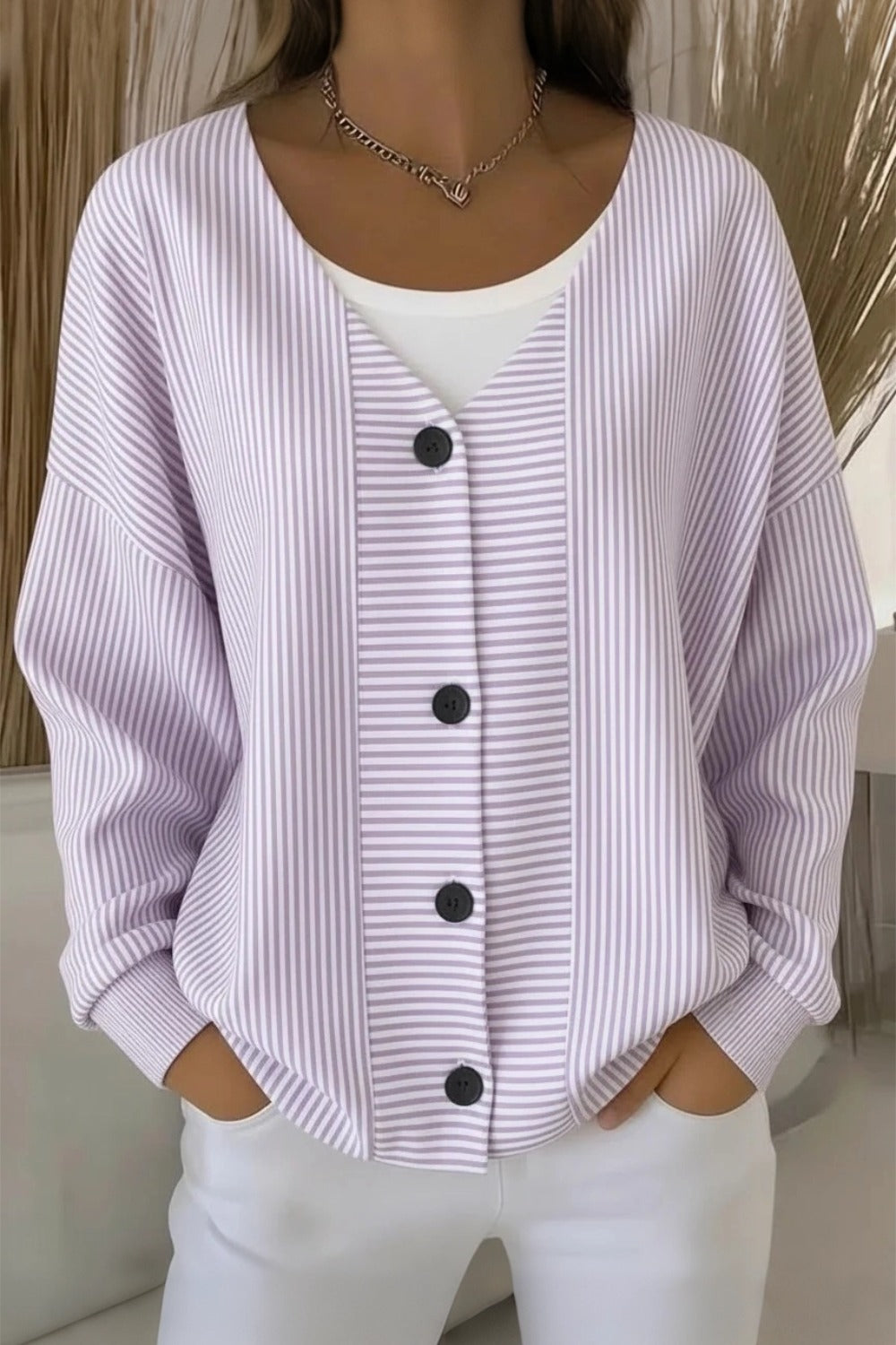Klovaine™ | Striped Long Sleeve Casual Cardigan