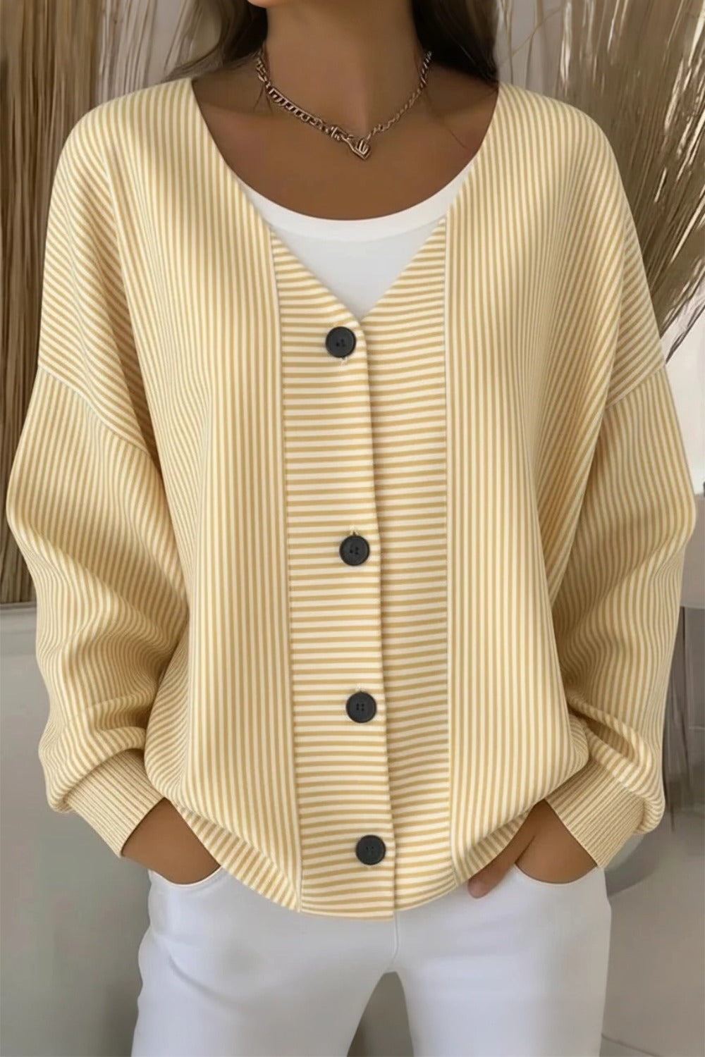 Klovaine™ | Striped Long Sleeve Casual Cardigan
