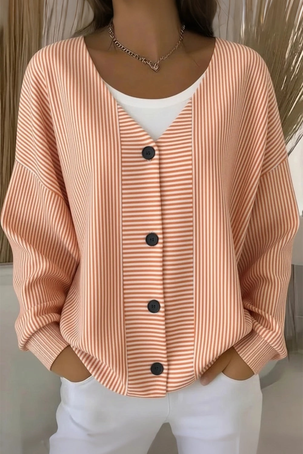 Klovaine™ | Striped Long Sleeve Casual Cardigan