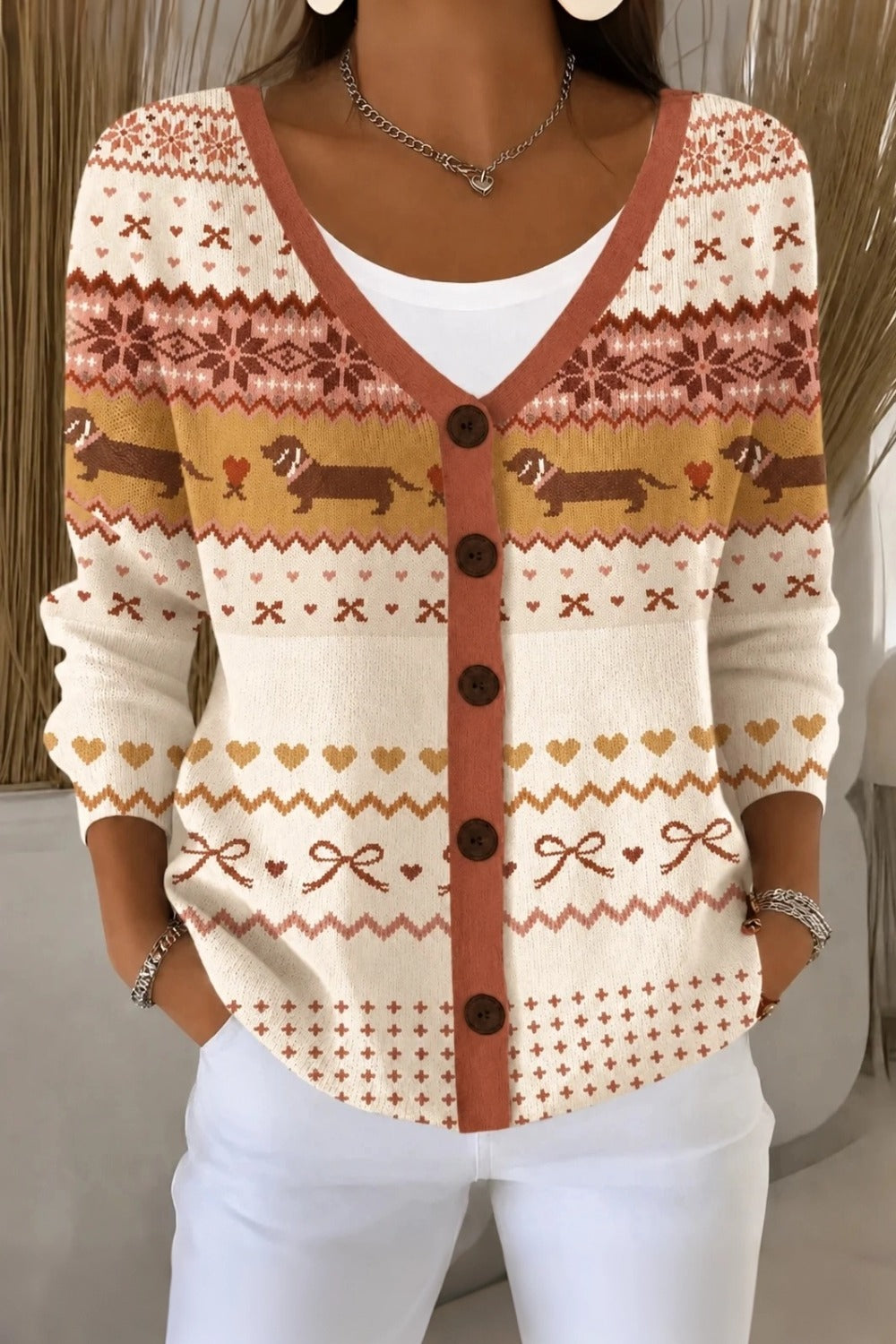Scottie™ | Regular Fit Casual Dog Knit Cardigan