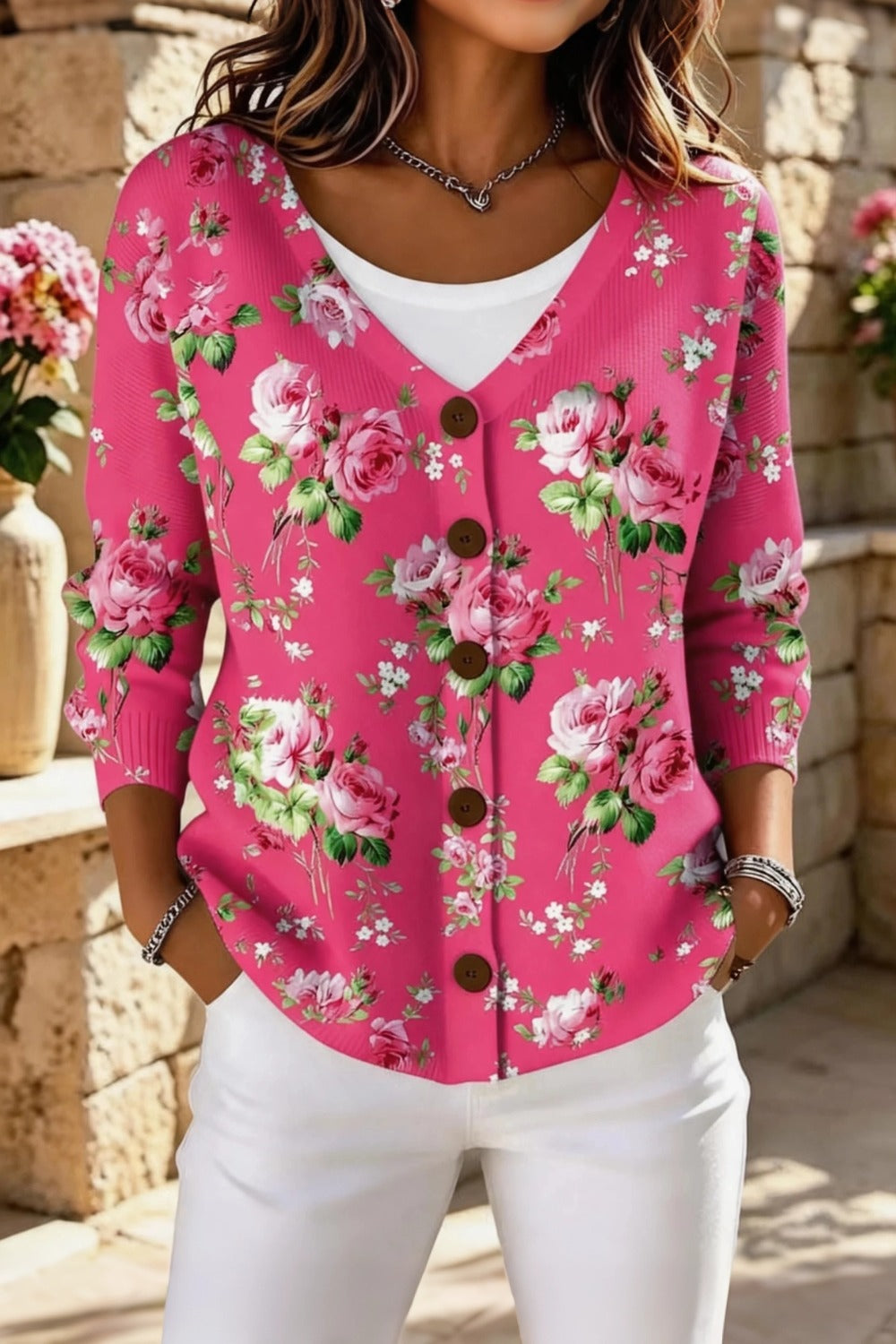 Narcissa™ | Floral Long Sleeve Vintage Cardigan
