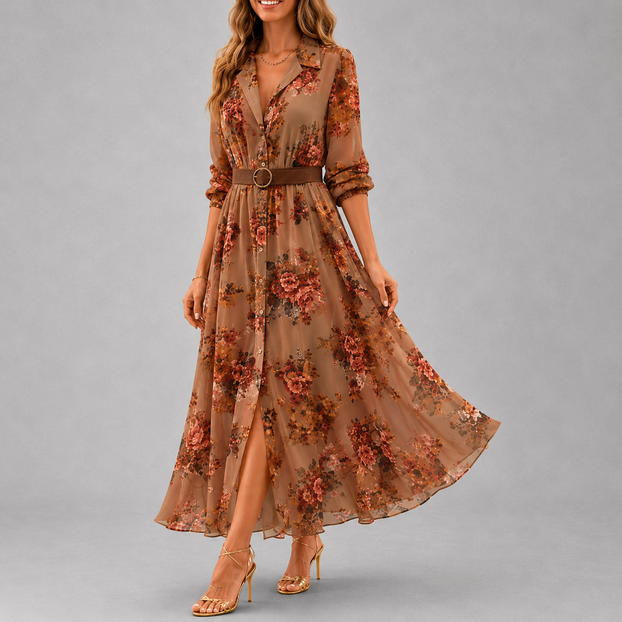 Loretta™ | Embroidered V-Neck Bohemian Maxi Dress