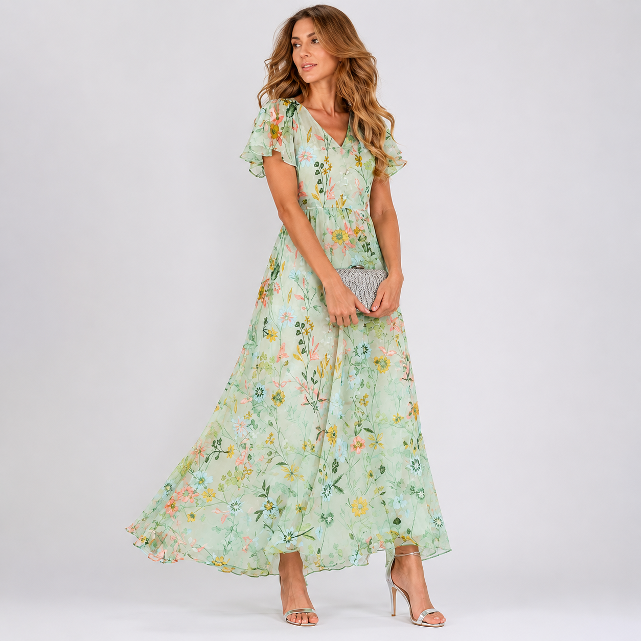 Beth | Floral Tummy-Coverage Maxi Dress