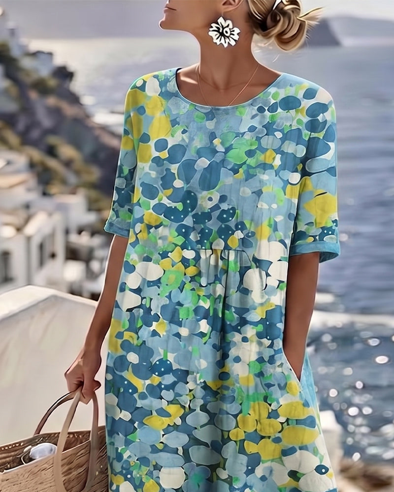 Floralie™ | Elegant Floral Summer Midi Dress